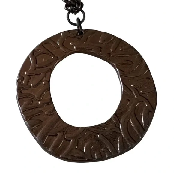 Attitudes around Hoop Copper Drop Earrings - Picture 6 of 6